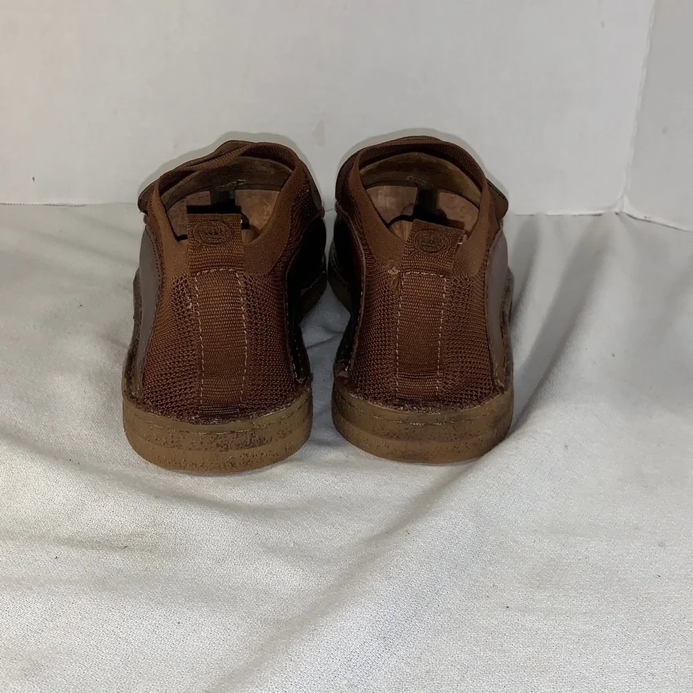 Born Men's Chestnut Brown Leather and Mesh Slip-On Loafers